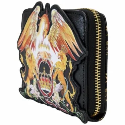 Queen - Crest Logo 4" Faux Leather Zip-Around Wallet