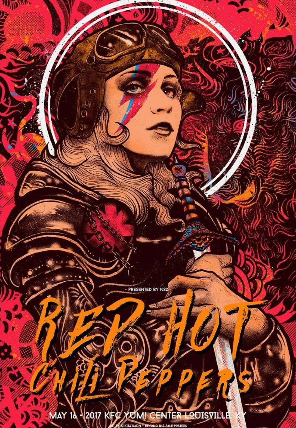 Red Hot Chili Peppers - KFC Yum! Center Louisville KY 16 May 2017 Art Print with Spot Varnish by Nikita Kaun (LE 250)