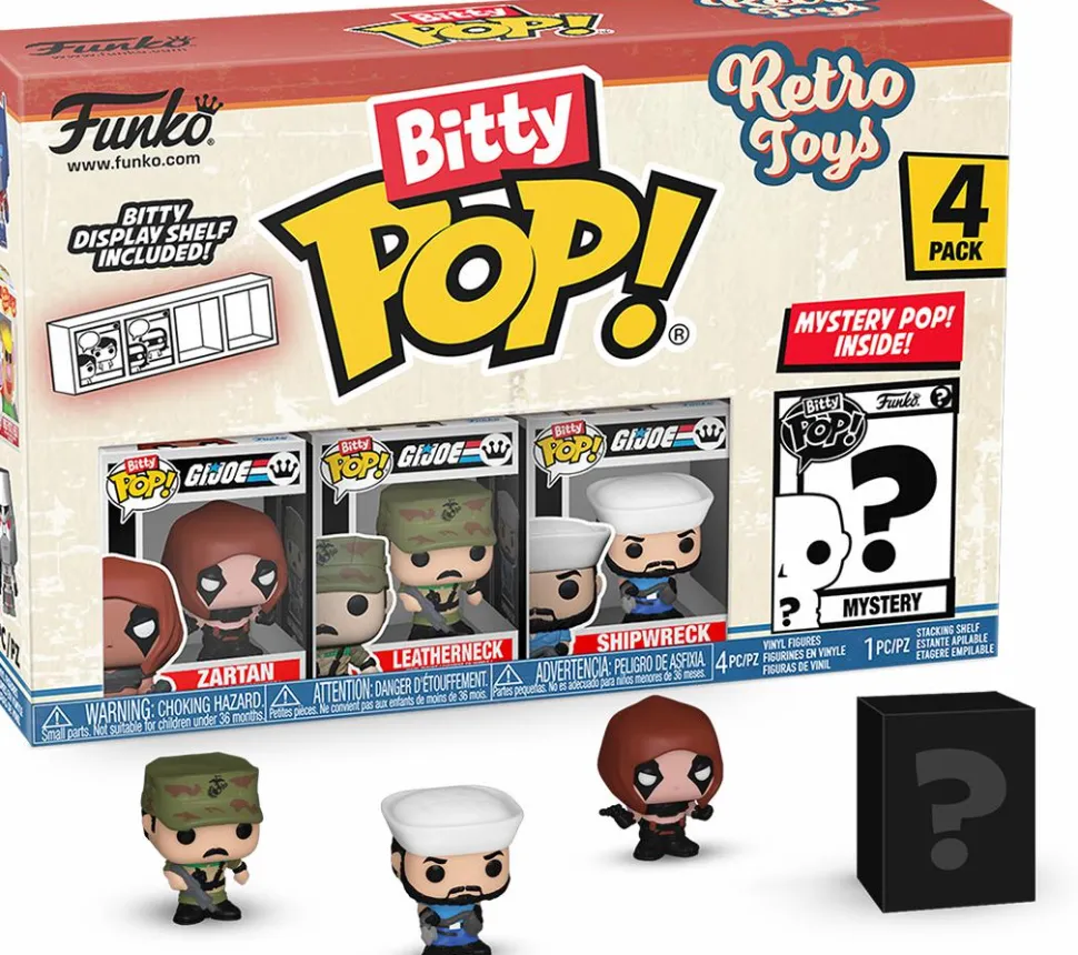 Retro Toys - Zartan, Leatherneck, Shipwreck & Mystery Bitty Pop! Vinyl Figure 4-Pack