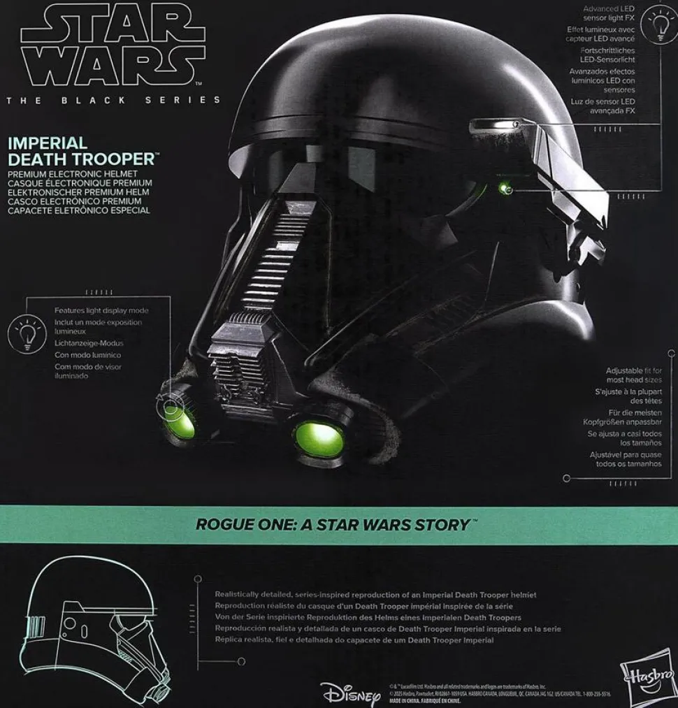 Rogue One: A Star Wars Story - Imperial Death Trooper Electronic Helmet Black Series 1:1 Scale Life-Size Prop Replica