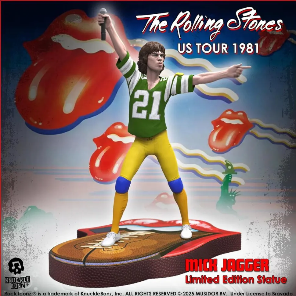 Rolling Stones - Mick Jagger US Tour '81 (Green Jersey) 8.5" Statue