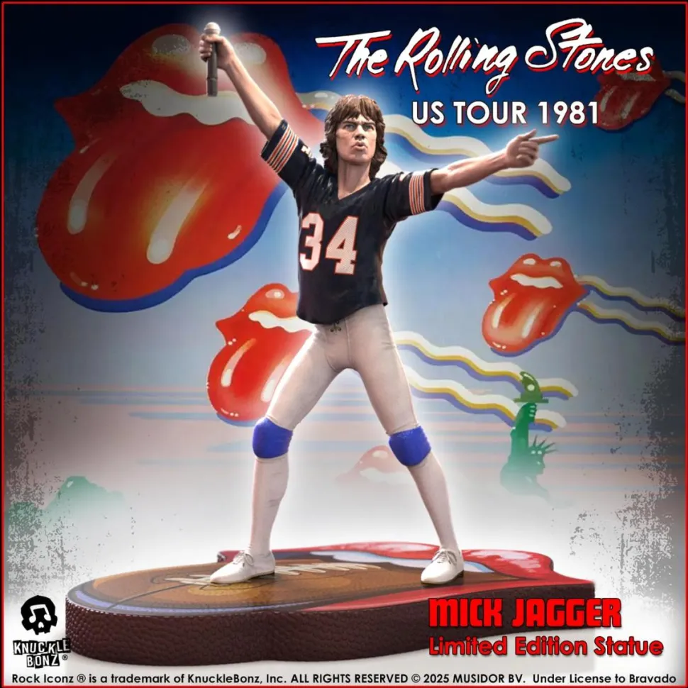 Rolling Stones - Mick Jagger US Tour '81 (Black Jersey) 8.5" Statue