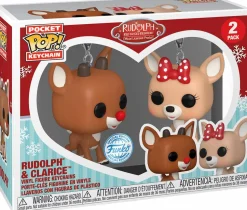 Rudolph the Red-Nosed Reindeer - Rudolph & Clarice Pocket Pop! Keychain 2-Pack