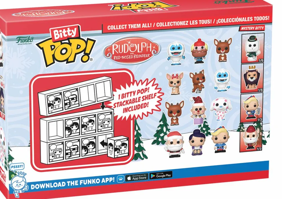 Rudolph the Red-Nosed Reindeer (1964) - Bumble, Rudolph, Clarice & Mystery 60th Anniversary Bitty Pop! Vinyl Figure 4-Pack
