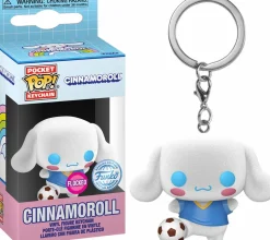 Sanrio - Cinnamoroll with Soccer Ball Flocked Pocket Pop! Keychain