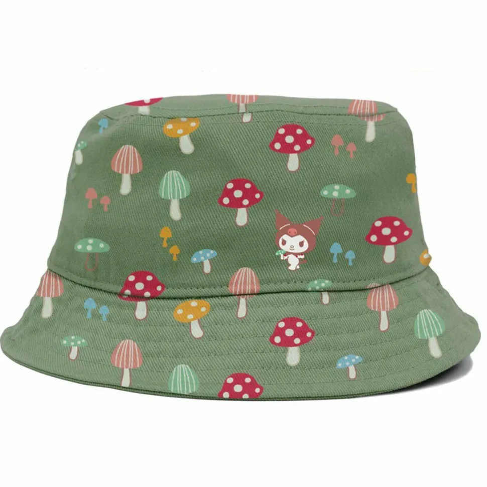 Sanrio - Girl x Sanrio Woodland Wonder Hello Kitty Shroom Fishing Khaki Reversible Bucket Hat (One Size)