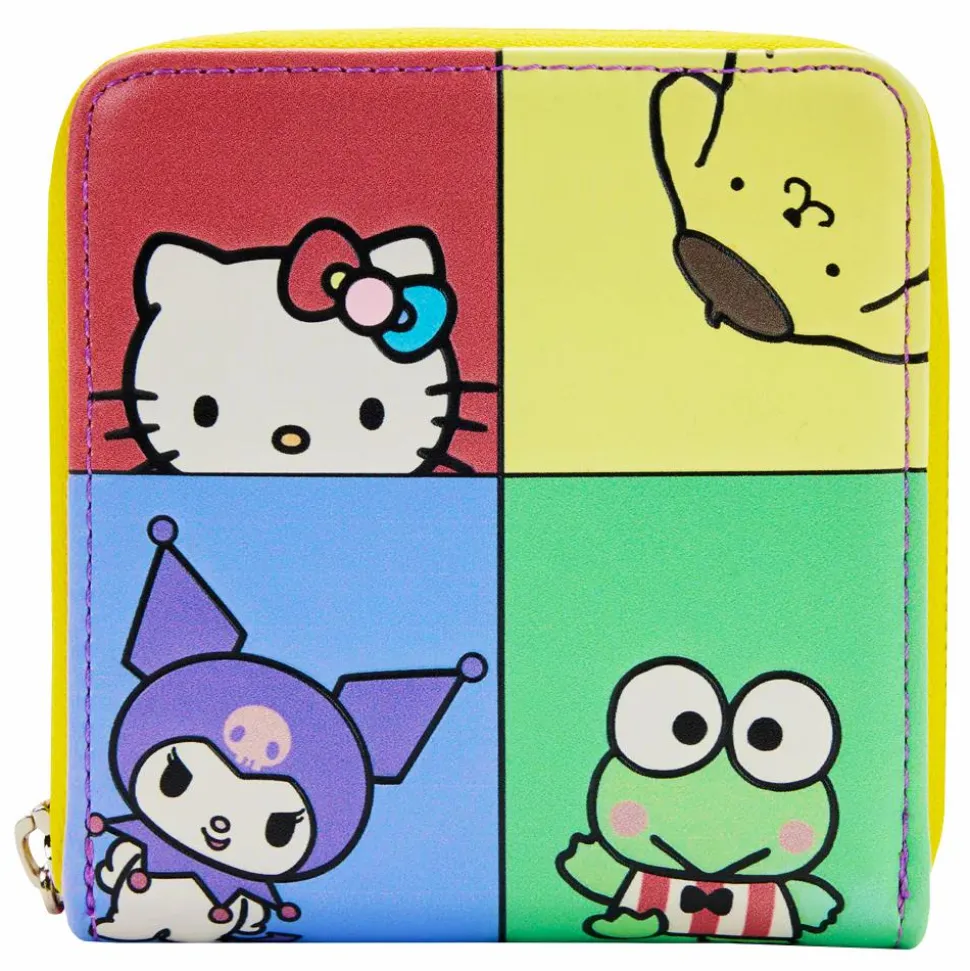 Sanrio - Hello Kitty and Friends Color Block 4” Faux Leather Zip-Around Wallet