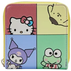 Sanrio - Hello Kitty and Friends Color Block 4” Faux Leather Zip-Around Wallet