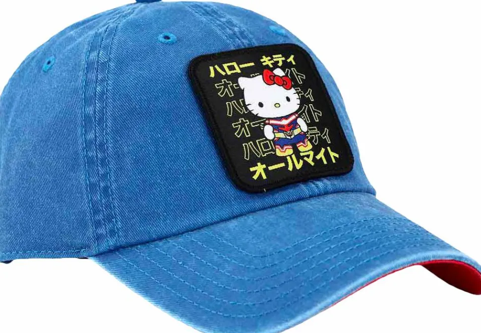 Sanrio x My Hero Academia - Hello Kitty Embroidered Patch Pigment Dyed Adjustable Hat