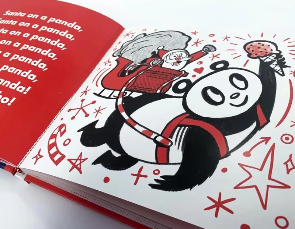 Santa on a Panda - The Original Santa on a Panda! Plush & Hardcover Book Gift Set