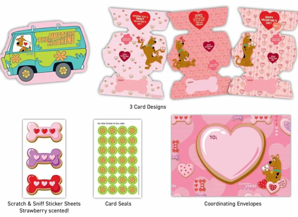 Scooby-Doo! - Scooby Snacks Scratch & Sniff Sticker Valentine's Day Card Box Set