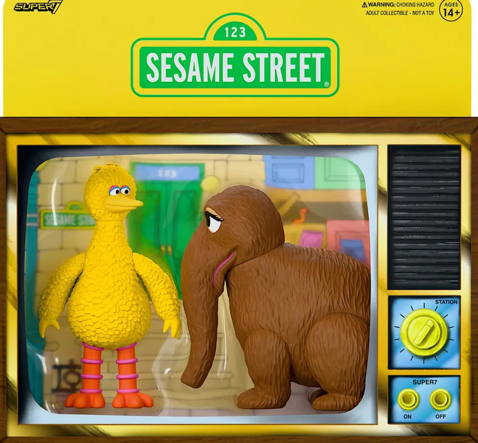 Sesame Street - Big Bird & Mr. Snuffleupagus ReAction 3.75" Action Figure 2-Pack