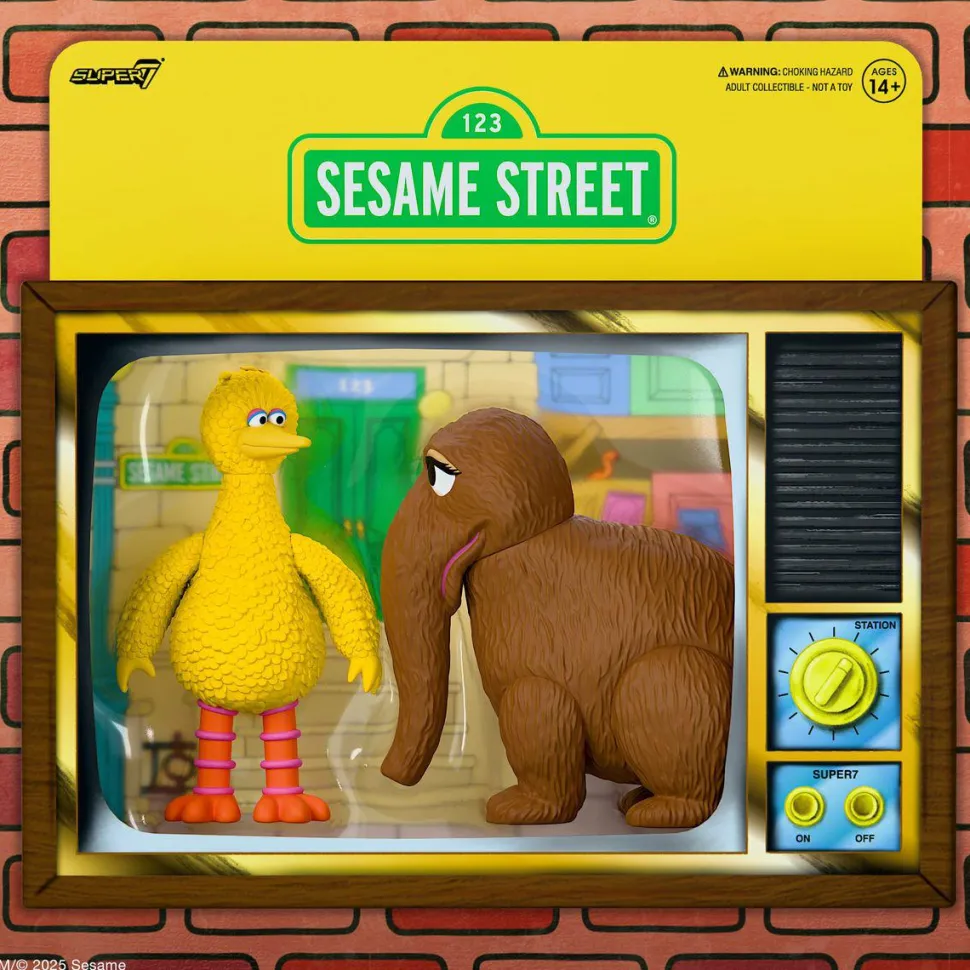 Sesame Street - Big Bird & Mr. Snuffleupagus ReAction 3.75" Action Figure 2-Pack