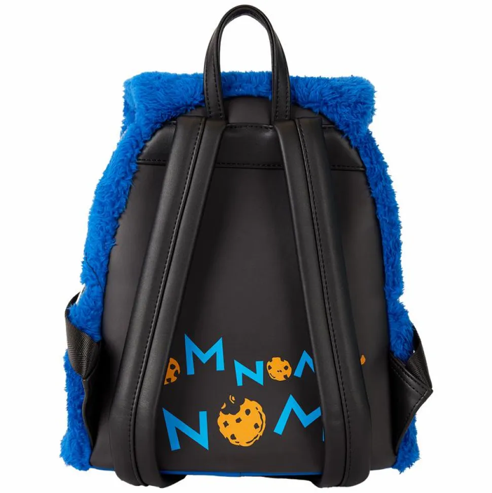 Sesame Street - Cookie Monster Plush 10" Faux Leather Mini Backpack with Coin Purse