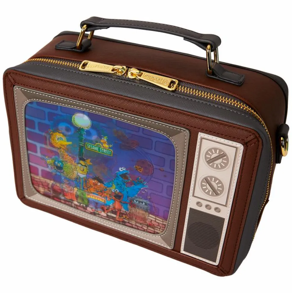 Sesame Street - Retro TV Triple Lenticular 8" Faux Leather Crossbody Bag