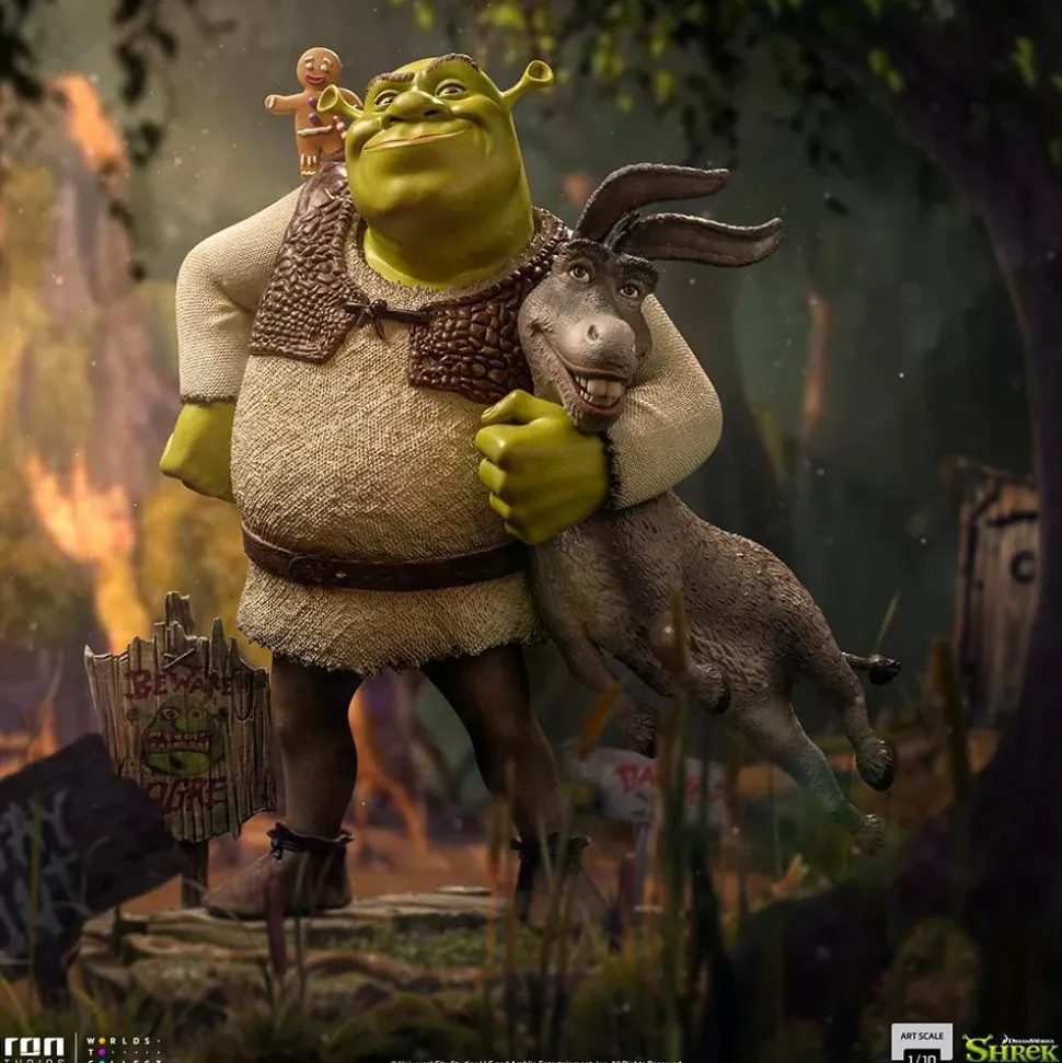 Shrek - Shrek, Donkey & The Gingerbread Man Deluxe 1/10th Scale Statue