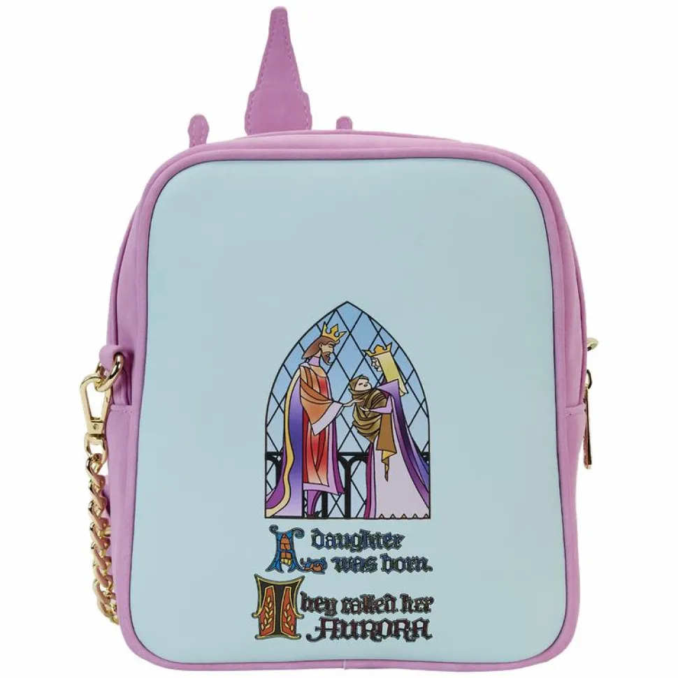 Sleeping Beauty (1959) - Three Good Fairies Stained Glass 8” Faux Leather Crossbody Bag