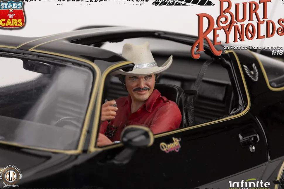 Smokey and the Bandit (1977) - Burt Reynolds as Bo "The Bandit" Darville in Pontiac Firebird Trans Am 1/18th Scale Replica Statue