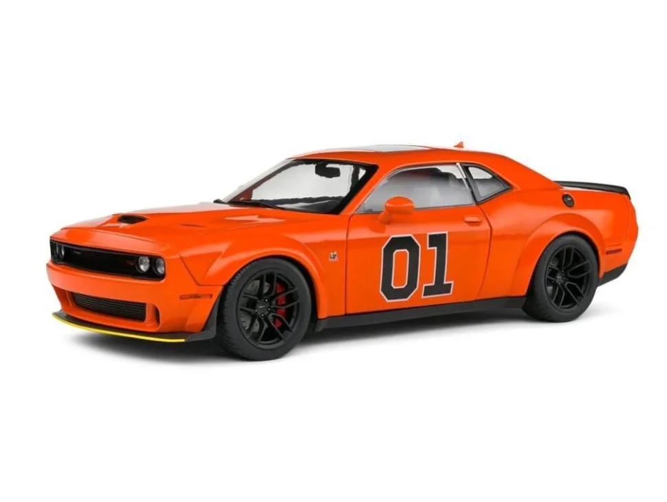 Solido Cars - 2023 Dodge Challenger R/T Scat Pack Widebody Hazzard Tribute 1/18th Scale Die-Cast Vehicle Replica