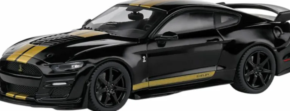 Solido Cars - Black 2020 Shelby Mustang GT500 1/43 Scale Die-Cast Vehicle Replica