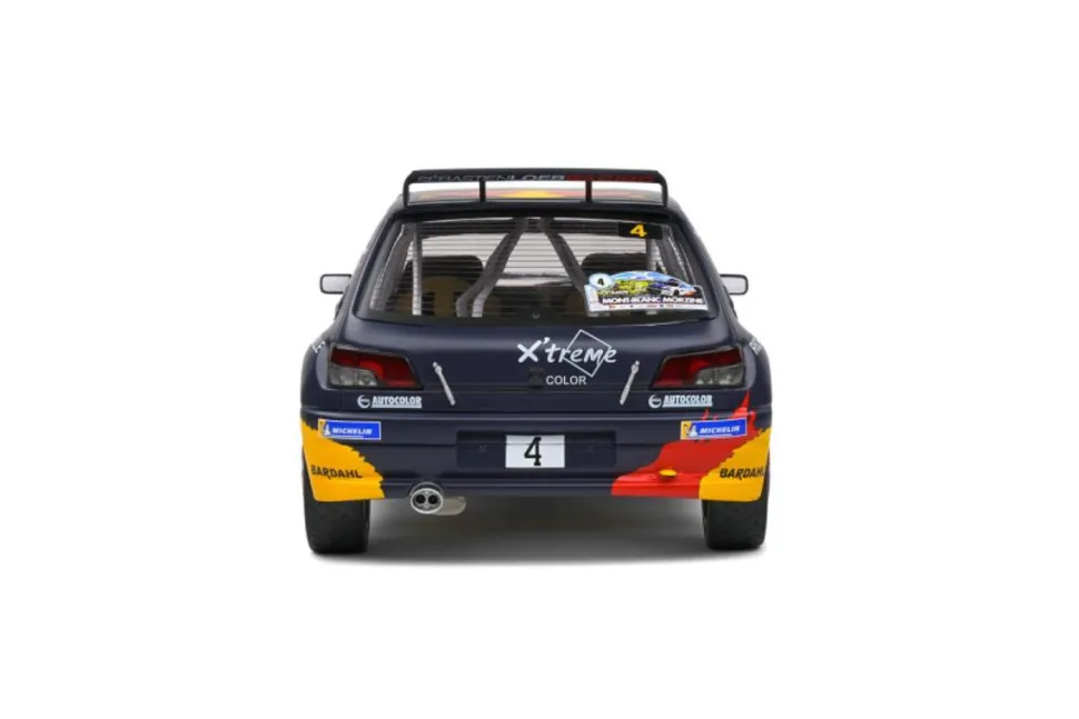 Solido Cars - Black Peugeot 306 Maxi (#4 S.Loeb / D.Elena 2021 Rallye Du Mont Blanc) 1/18th Scale Die-Cast Vehicle Replica