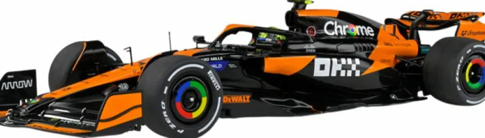 Solido Cars - Lando Norris' 2024 McLaren MCL38 Formula 1 Racing Car (Miami Grand Prix) 1/18th Scale Die-Cast Vehicle Replica