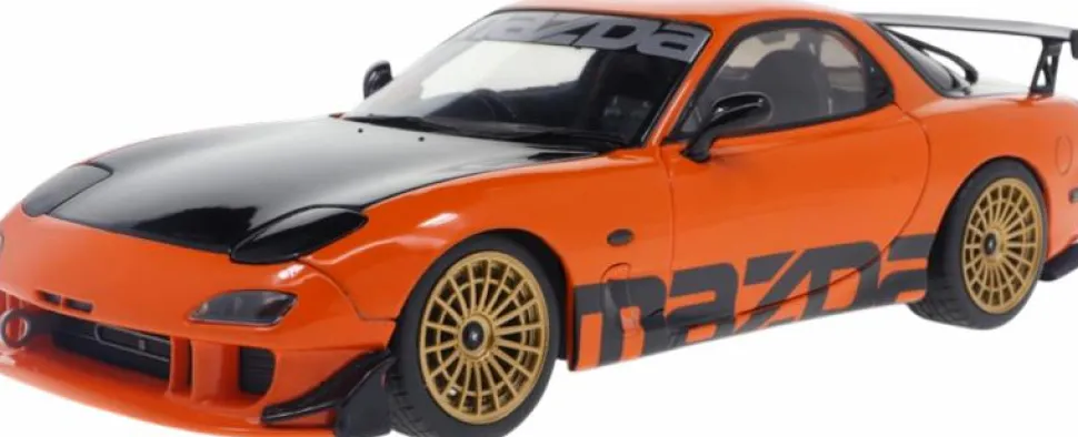 Solido Cars - Orange 1994 Mazda RX7 FD RS 1/18th Scale Die-Cast Vehicle Replica