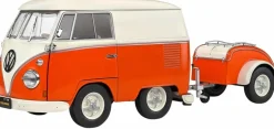 Solido Cars - Orange & White 1950 Volkswagon Kool Kombi 1/18th Scale Die-Cast Vehicle Replica