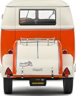 Solido Cars - Orange & White 1950 Volkswagon Kool Kombi 1/18th Scale Die-Cast Vehicle Replica