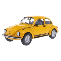 Solido Cars - Yellow 1974 Volkswagen Beetle Jeans 1/18th Scale Die-Cast Vehicle Replica