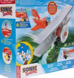 Sonic the Hedgehog - Classic Sonic with Tornado Biplane 2.5" Scale Action Figure Vehicle Playset