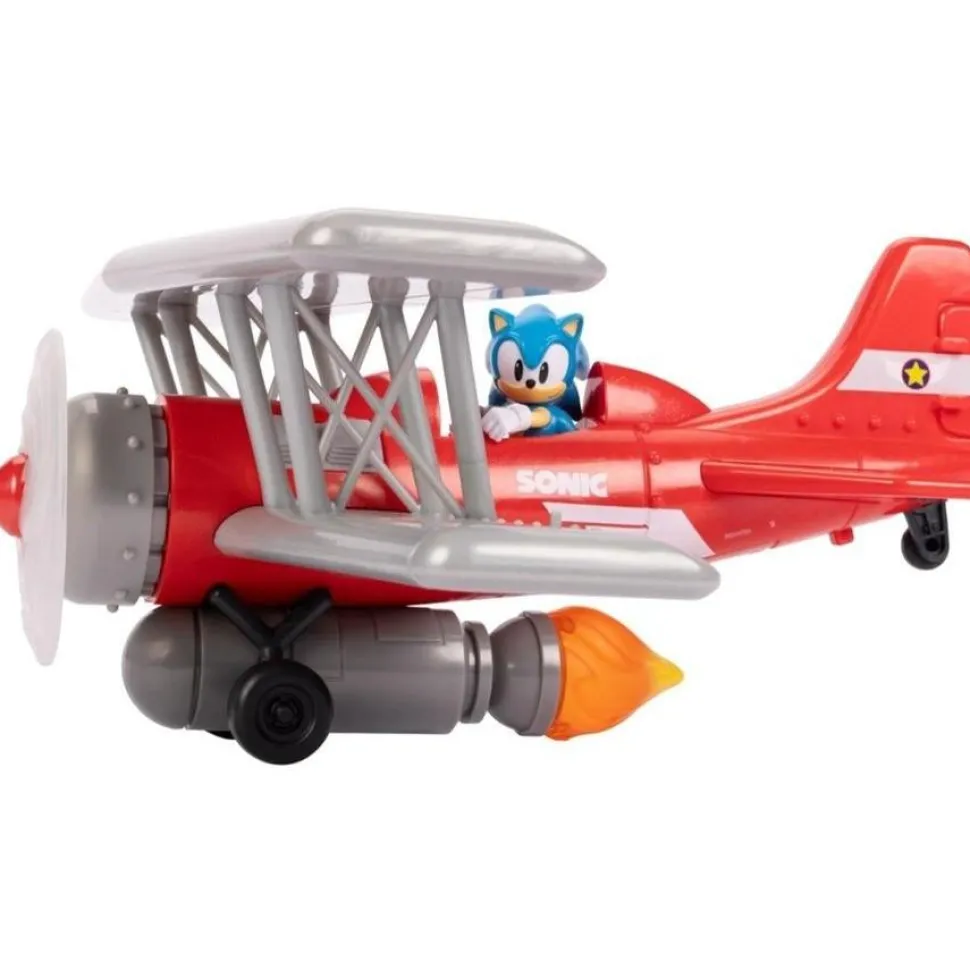 Sonic the Hedgehog - Classic Sonic with Tornado Biplane 2.5" Scale Action Figure Vehicle Playset