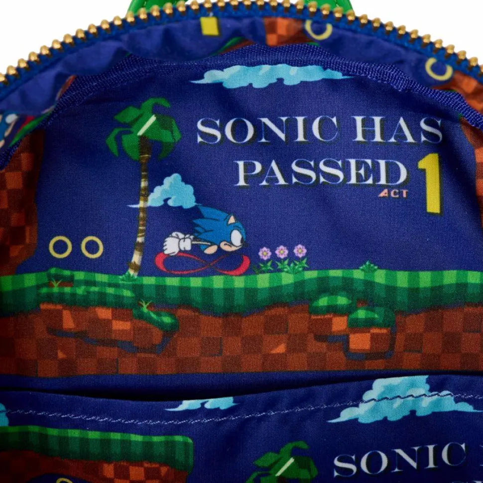 Sonic the Hedgehog - Light Up 10" Faux Leather Mini Backpack
