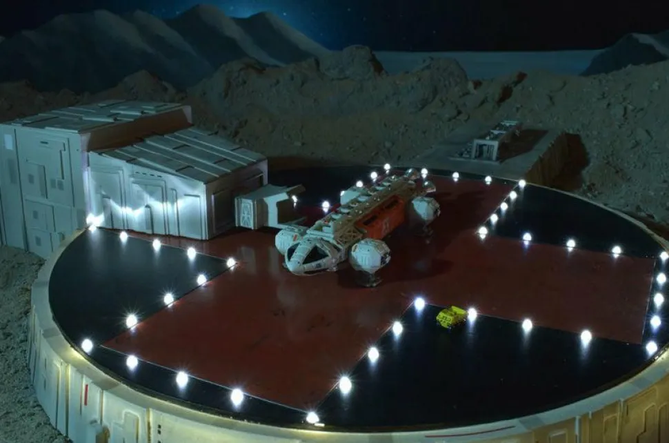 Space: 1999 - Electronic Moonbase Alpha Launch Pad with Eagle One Transporter 5” Vehicle Replica Playset