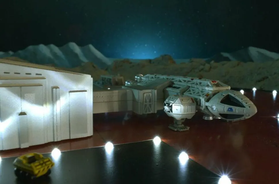 Space: 1999 - Electronic Moonbase Alpha Launch Pad with Eagle One Transporter 5” Vehicle Replica Playset