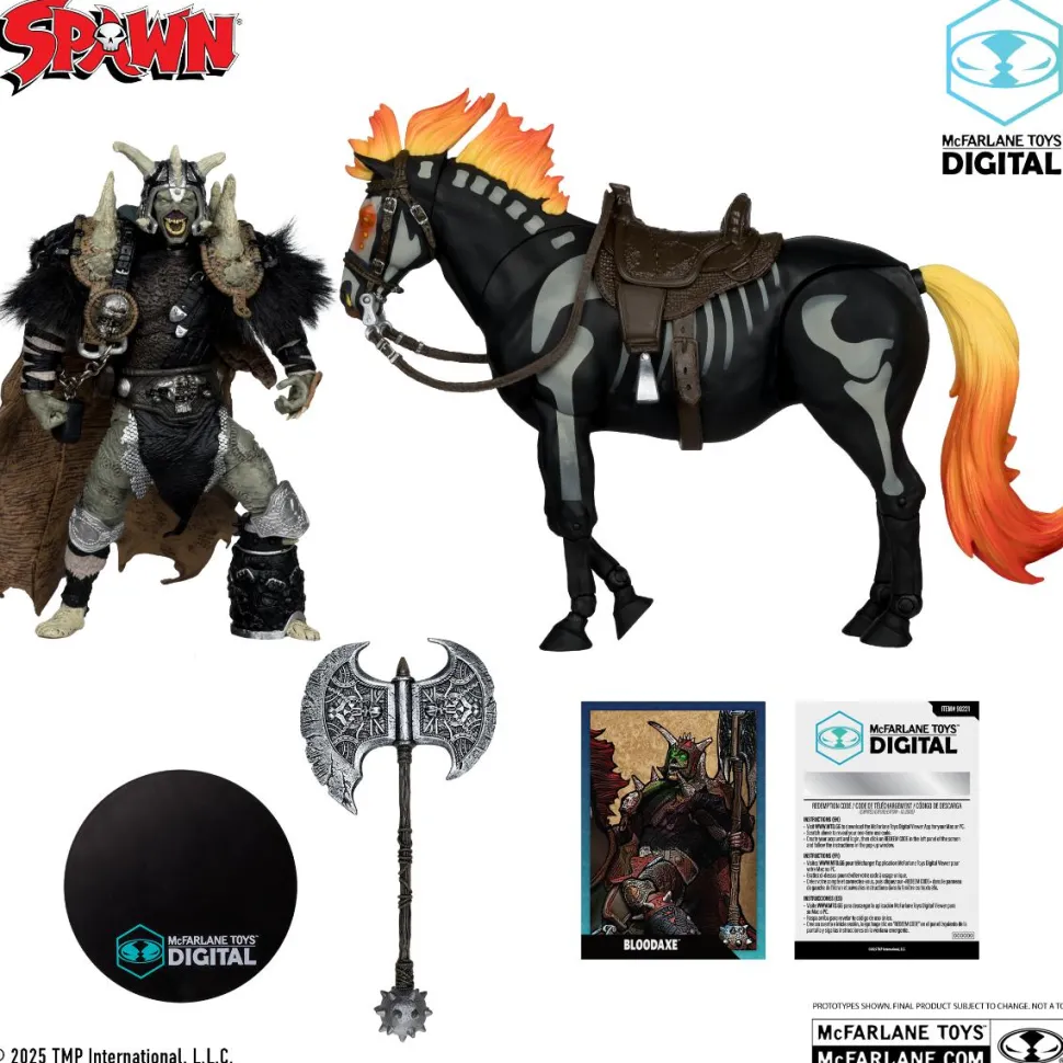 Spawn: The Dark Ages - Spawn the Bloodaxe with Horse McFarlane Toys Digital Gold Label 7" Scale Action Figure 2-Pack