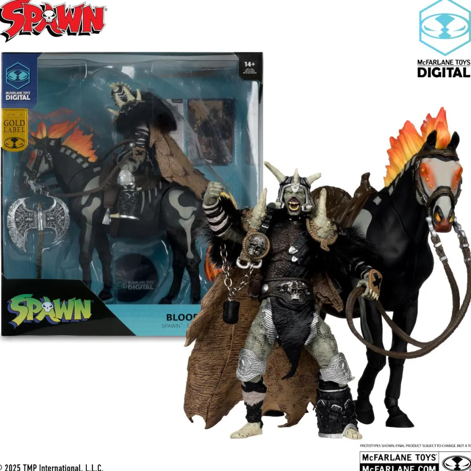 Spawn: The Dark Ages - Spawn the Bloodaxe with Horse McFarlane Toys Digital Gold Label 7" Scale Action Figure 2-Pack