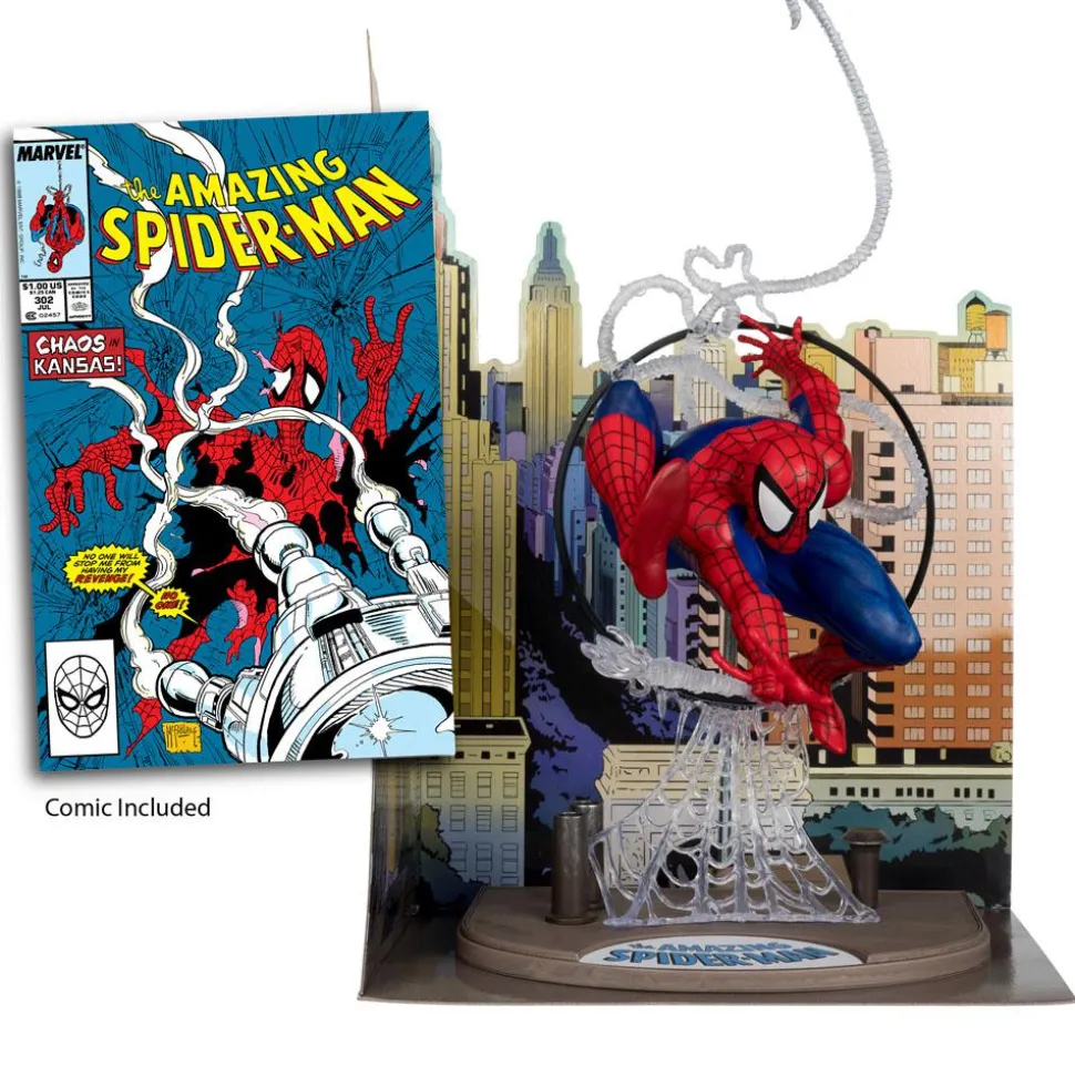 Spider-Man - Spider-Man (The Amazing Spider-Man #301) by Todd McFarlane 1/6th Scale PVC Posed Figure with Comic Book