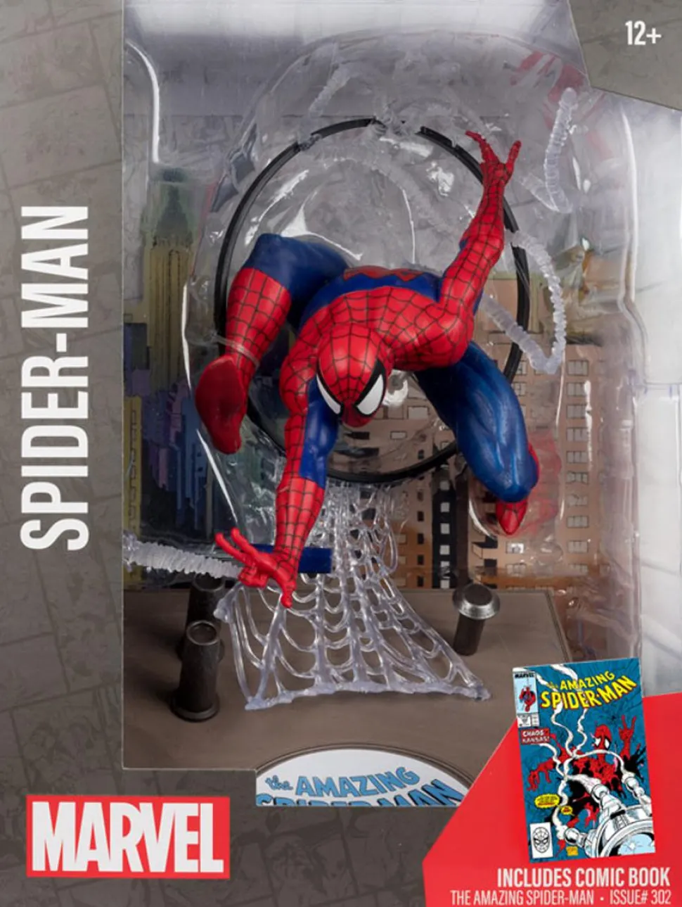 Spider-Man - Spider-Man (The Amazing Spider-Man #301) by Todd McFarlane 1/6th Scale PVC Posed Figure with Comic Book