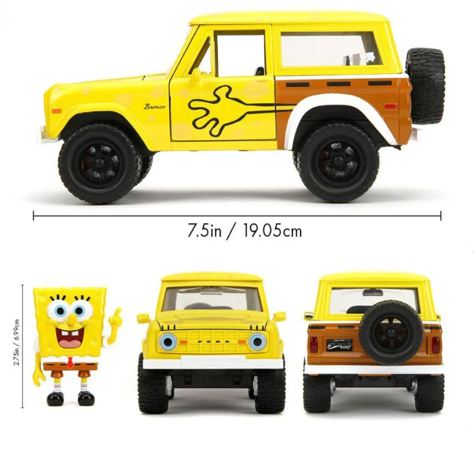 SpongeBob SquarePants - SpongeBob with 1973 Ford Bronco Hollywood Rides 1/24th Scale Die-Cast Vehicle Replica
