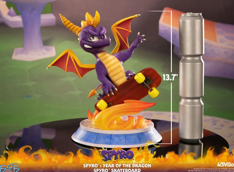 Spyro the Dragon - Year of the Dragon Spyro (Skateboard Version) 13" Statue