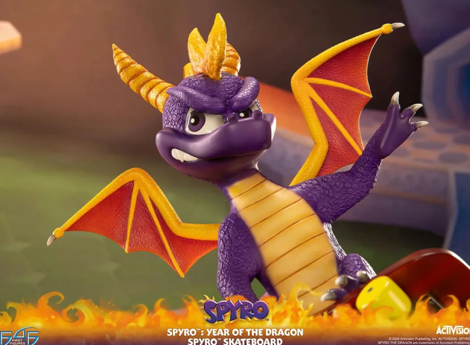 Spyro the Dragon - Year of the Dragon Spyro (Skateboard Version) 13" Statue