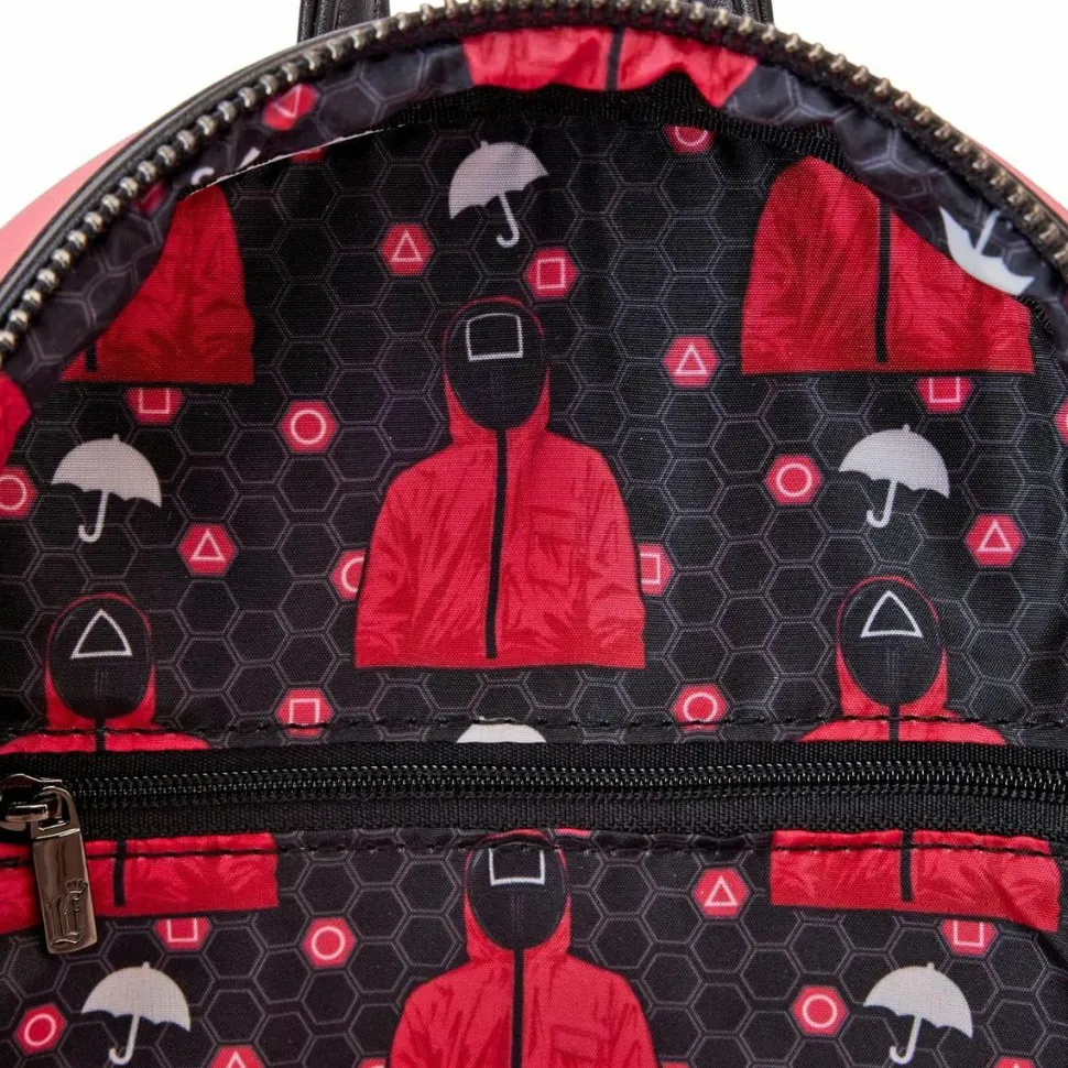 Squid Game - Triangle Soldier Cosplay 10” Faux Leather Mini Backpack