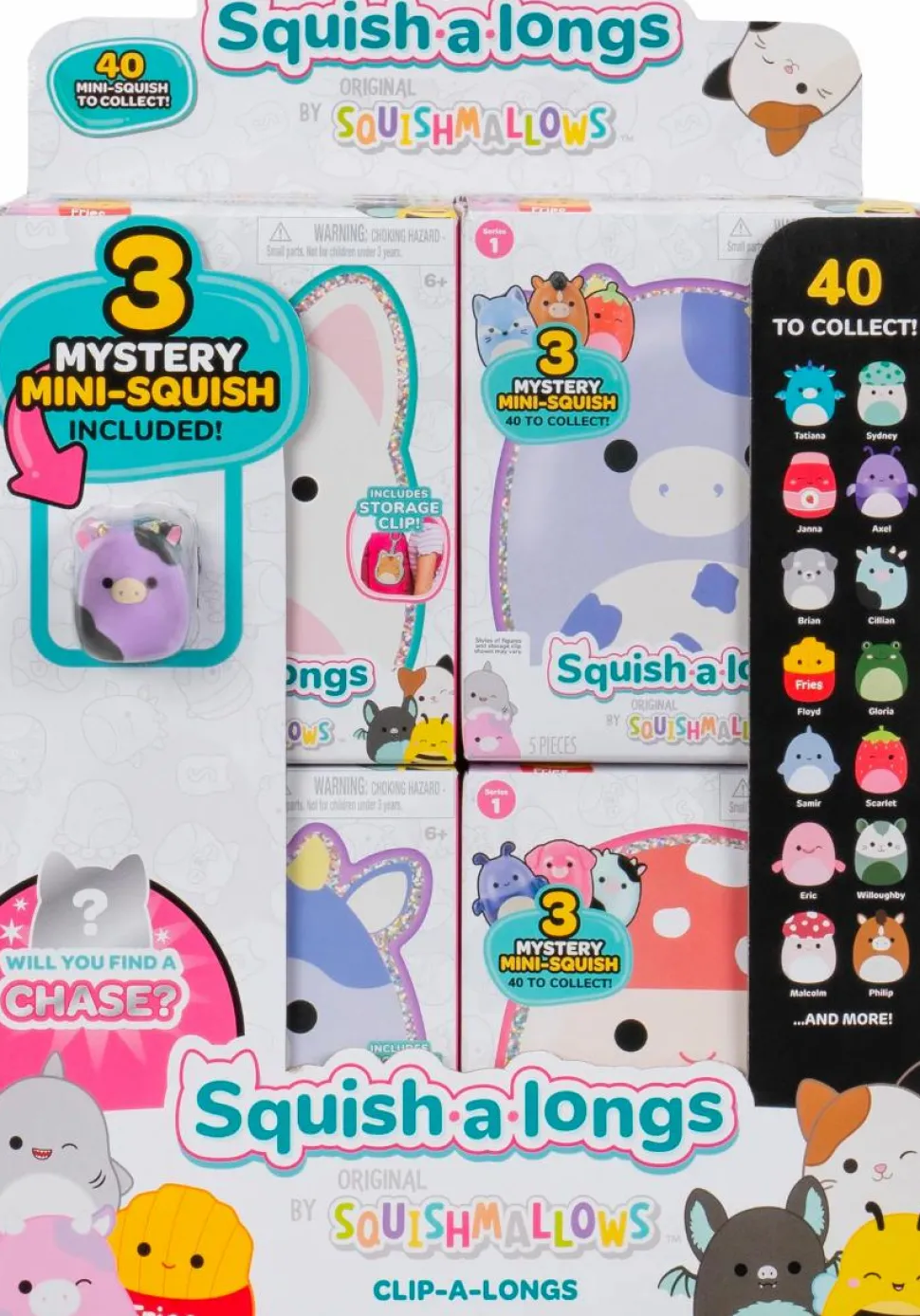 Squishmallows - Series 01 Mystery Mini-Squish Squish-a-longs Blind Box (Display of 24)