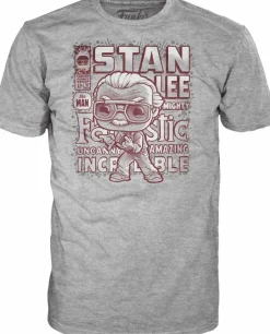 Stan Lee - Stan Lee Pop! Tees Unisex Grey T-Shirt