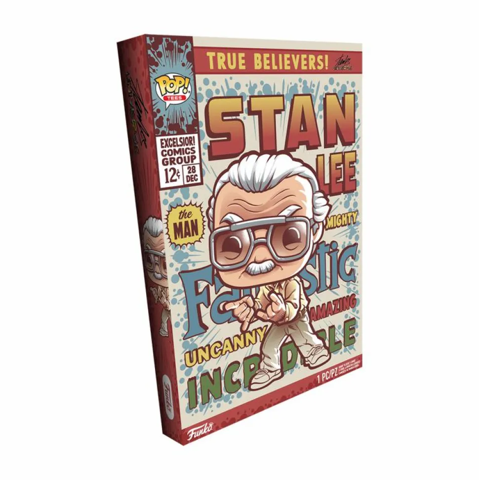 Stan Lee - Stan Lee Pop! Tees Unisex Grey T-Shirt