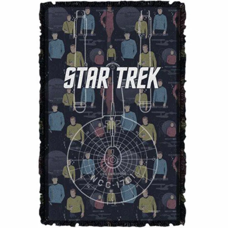 Star Trek - Enterprise Crew Woven Tapestry Blanket / Picnic Rug