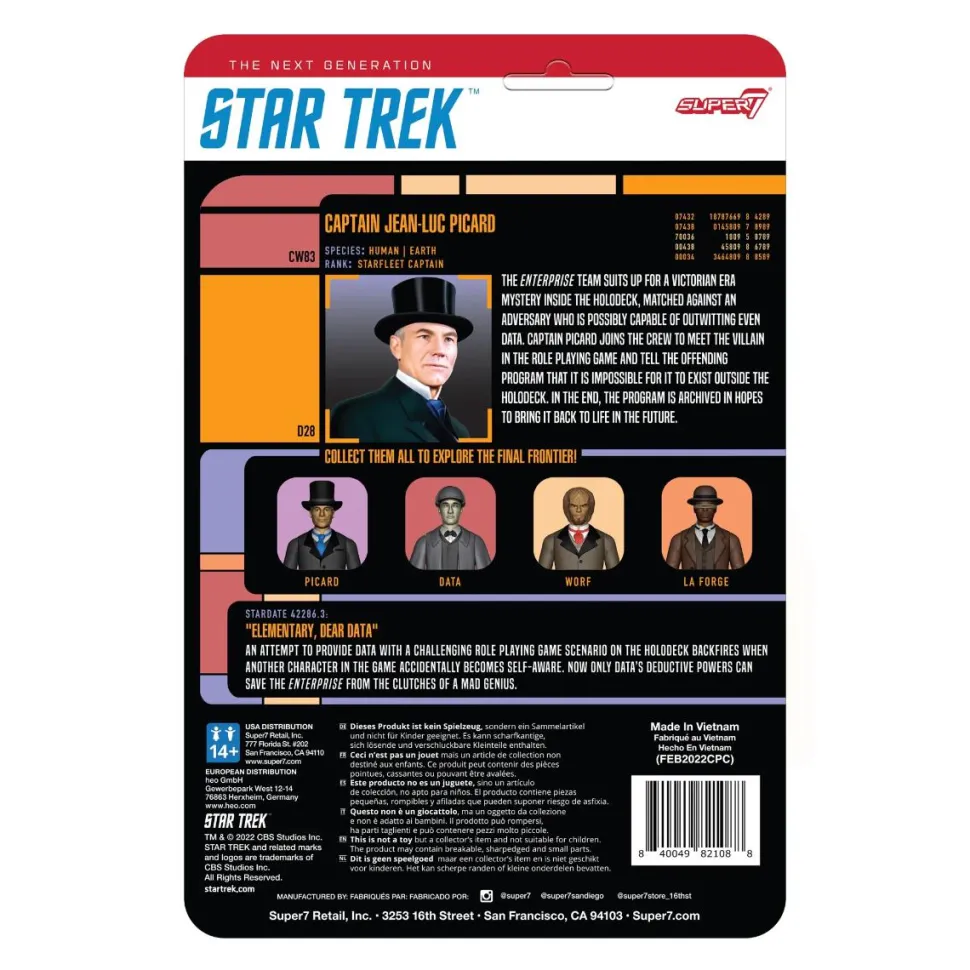 Star Trek: The Next Generation - Jean-Luc Picard (Elementary, Dear Data) ReAction 3.75" Action Figure
