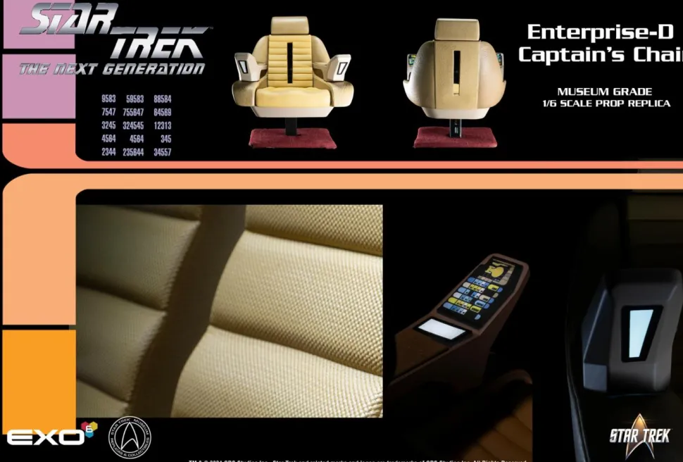 Star Trek: The Next Generation - USS Enterprise-D Captain's Chair 1/6th Scale Action Figure Accessory