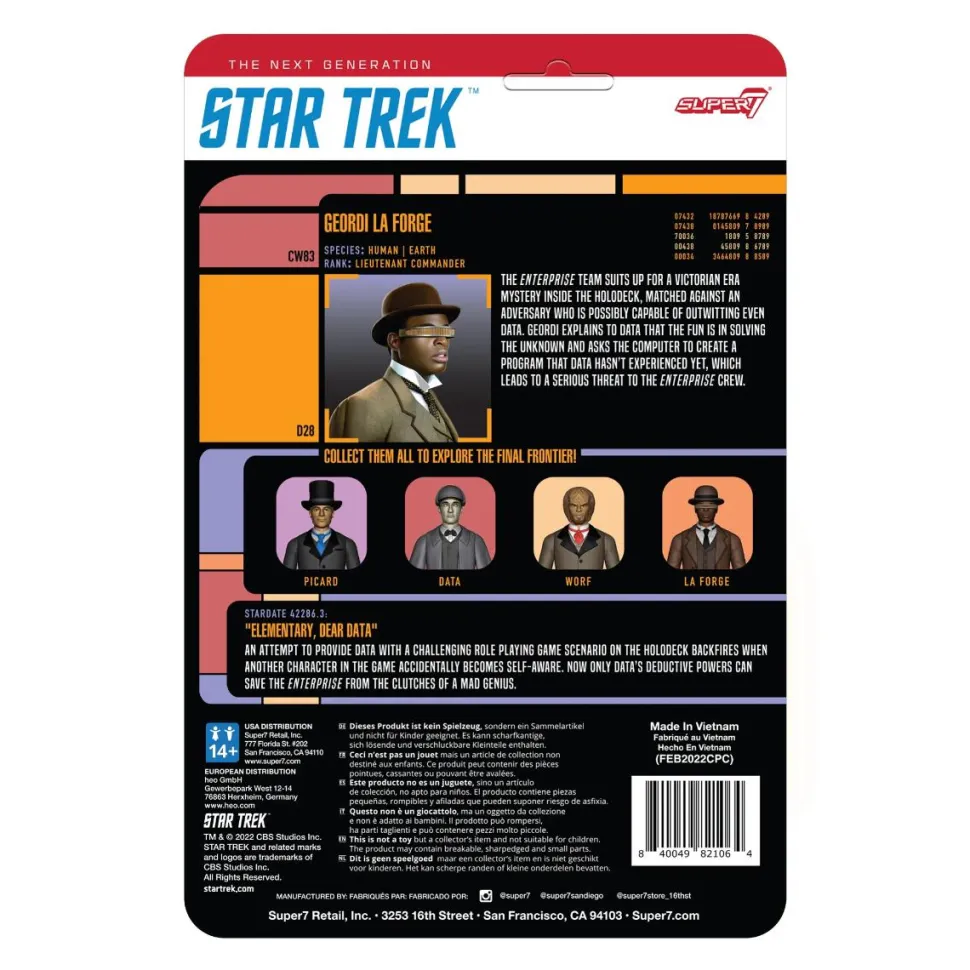 Star Trek: The Next Generation - Geordi La Forge (Elementary, Dear Data) ReAction 3.75" Action Figure